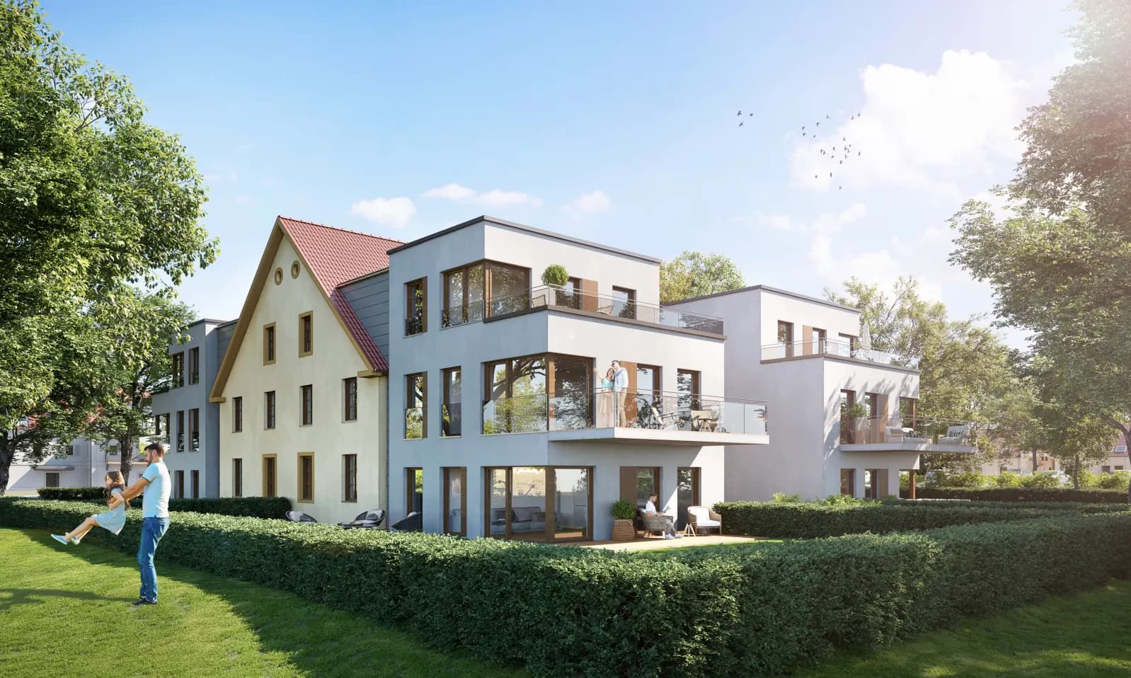 Sanierte Denkmalimmobilie mit modernem Anbau